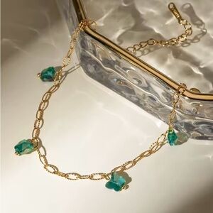 💚NEW 18K Gold Plated Green Butterfly Shiny Chain Bracelet